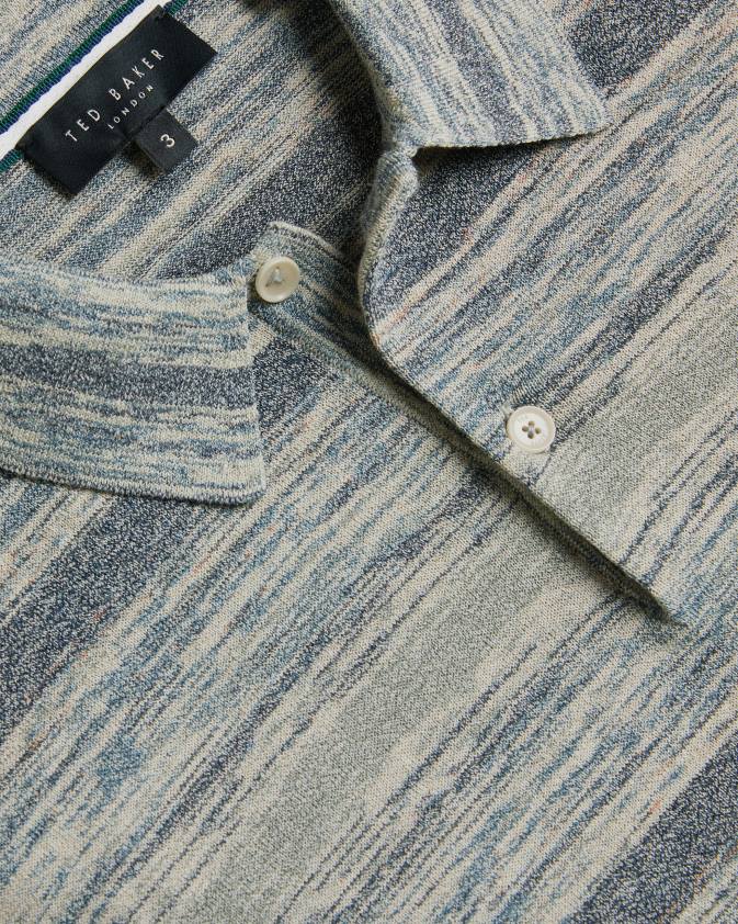 apģērbs Ted Baker mauda trikotāžas polo krekls ar īsām piedurknēm akmens vīriešiem 26TV1466