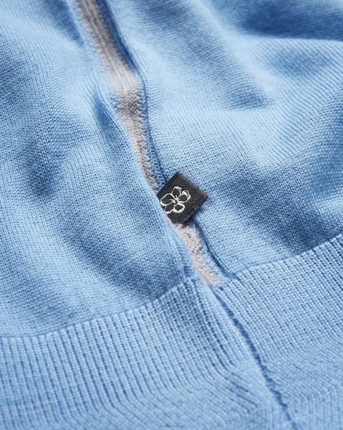 apģērbs Ted Baker mondsey vilnas polo krekls ar īsām piedurknēm gaiši zils vīriešiem 26TV1593