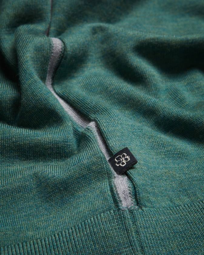 apģērbs Ted Baker mondsey vilnas polo krekls ar īsām piedurknēm zaļš vīriešiem 26TV1581