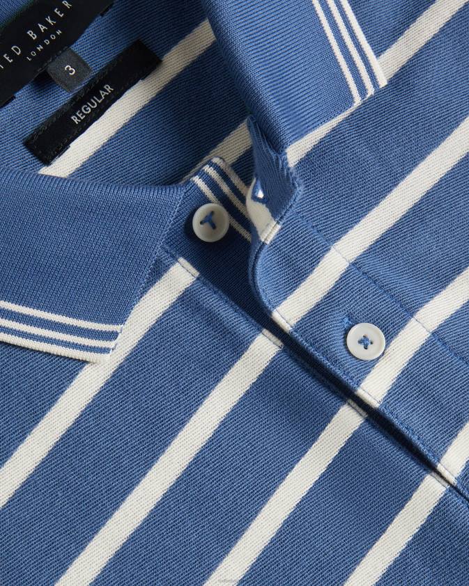apģērbs Ted Baker nivenn strīpains polo krekls ar īsām piedurknēm tumši zils vīriešiem 26TV1427