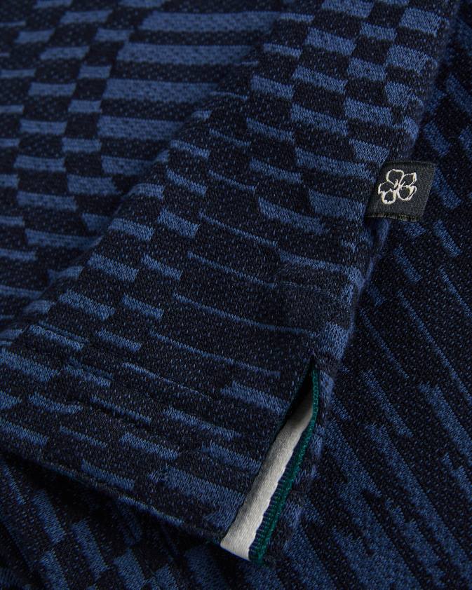 apģērbs Ted Baker ono žakarda polo krekls ar īsām piedurknēm flote vīriešiem 26TV1444