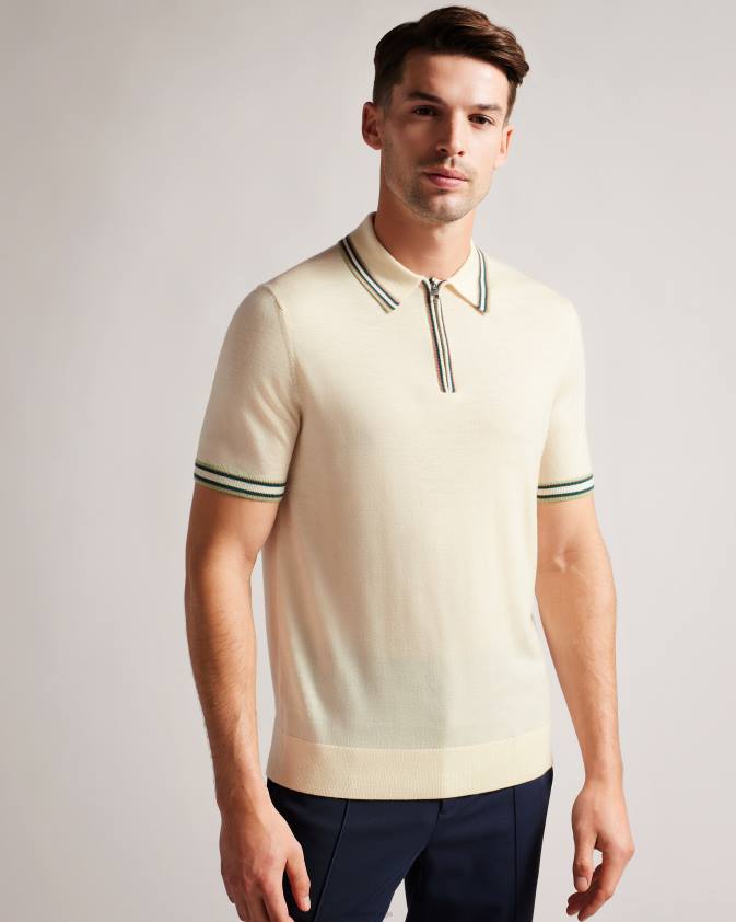 apģērbs Ted Baker pierrot polo krekls ar īsām piedurknēm balts vīriešiem 26TV1301