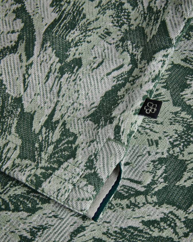 apģērbs Ted Baker plasta ar īsām piedurknēm regulāri pieguļošs ziedu polo zaļš vīriešiem 26TV1435