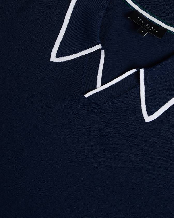 apģērbs Ted Baker stortfo viskozes polo krekls ar īsām piedurknēm flote vīriešiem 26TV1373