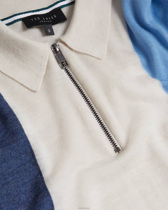 apģērbs Ted Baker swansea vertikāli svītrains merino vilnas polo ar īsām piedurknēm vidēji zils vīriešiem 26TV1559