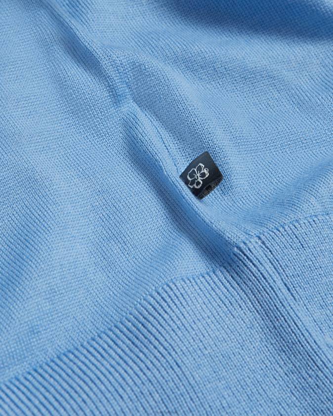 apģērbs Ted Baker swansea vertikāli svītrains merino vilnas polo ar īsām piedurknēm vidēji zils vīriešiem 26TV1559