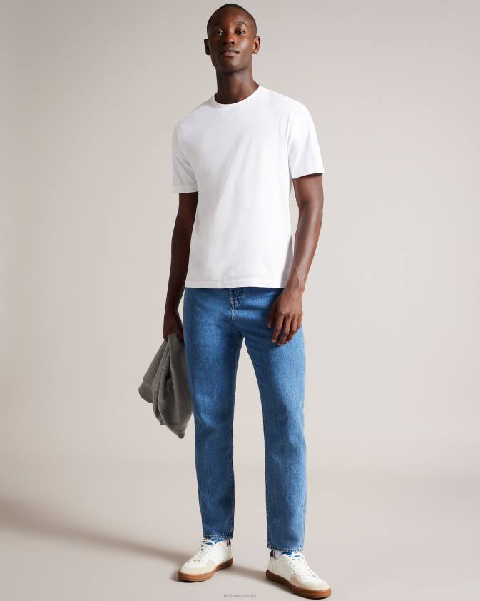 apģērbs Ted Baker tywinn parasts t-krekls ar īsām piedurknēm balts vīriešiem 26TV1314