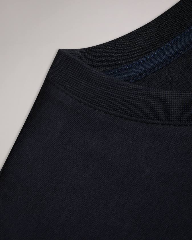 apģērbs Ted Baker tywinn parasts t-krekls ar īsām piedurknēm melns vīriešiem 26TV1513