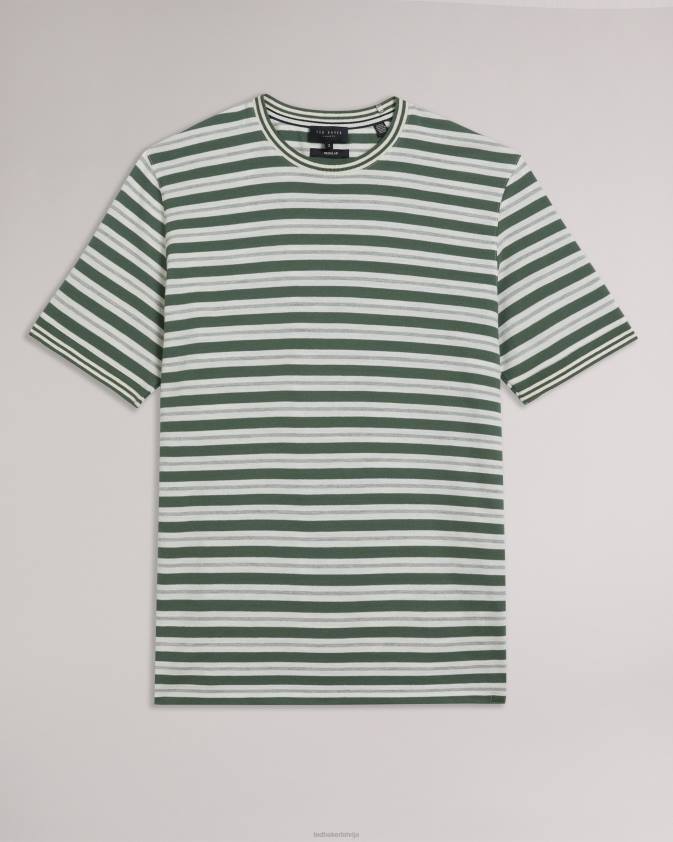 apģērbs Ted Baker vadell svītrains t-krekls ar īsām piedurknēm haki vīriešiem 26TV1517