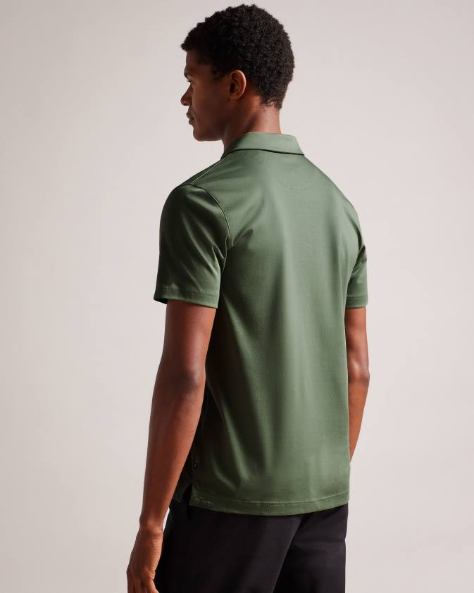 apģērbs Ted Baker zeiter polo krekls ar īsām piedurknēm haki vīriešiem 26TV1310