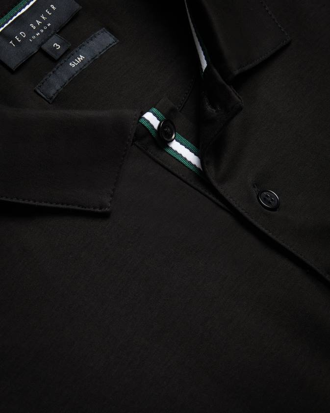 apģērbs Ted Baker zeiter polo krekls ar īsām piedurknēm melns vīriešiem 26TV1329