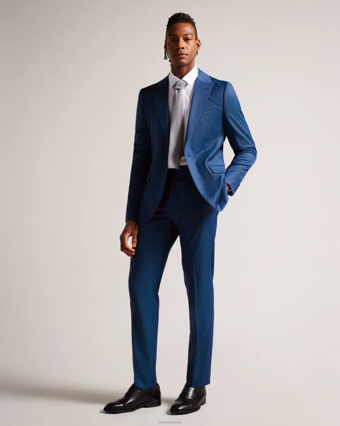 apģērbs Ted Baker atlowj viena krūtiņa jaka spilgti zils vīriešiem 26TV1214