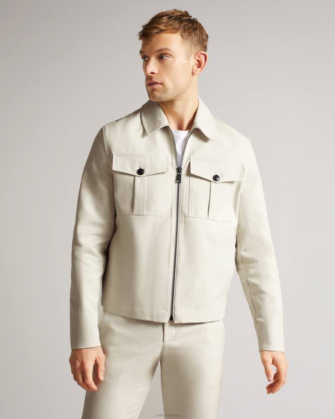 apģērbs Ted Baker bodley dubultā īsa jaka ekru vīriešiem 26TV1527