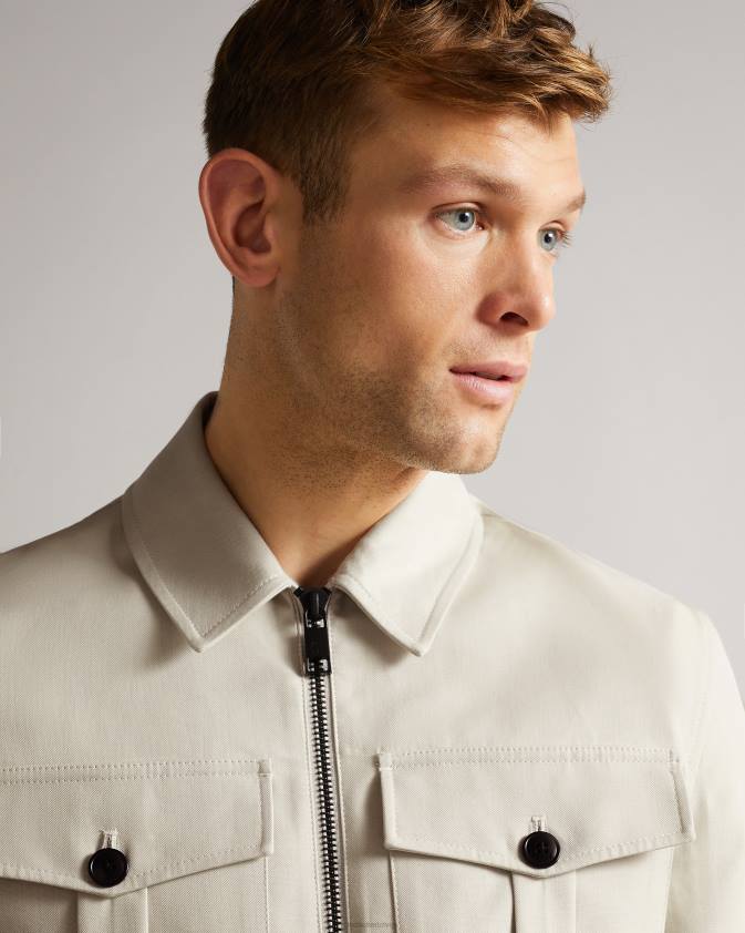 apģērbs Ted Baker bodley dubultā īsa jaka ekru vīriešiem 26TV1527