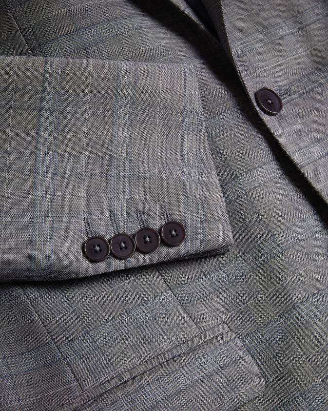 apģērbs Ted Baker elgoljs vilnas maisījuma čekas jaka pelēks vīriešiem 26TV1374