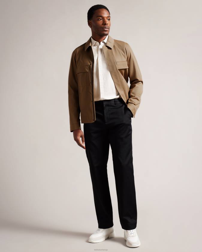 apģērbs Ted Baker finnj raglāna piedurknēm tīras vilnas jaka dabisks vīriešiem 26TV1260