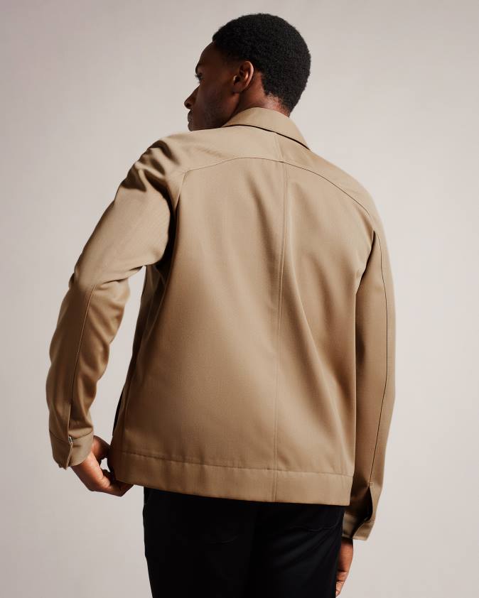 apģērbs Ted Baker finnj raglāna piedurknēm tīras vilnas jaka dabisks vīriešiem 26TV1260