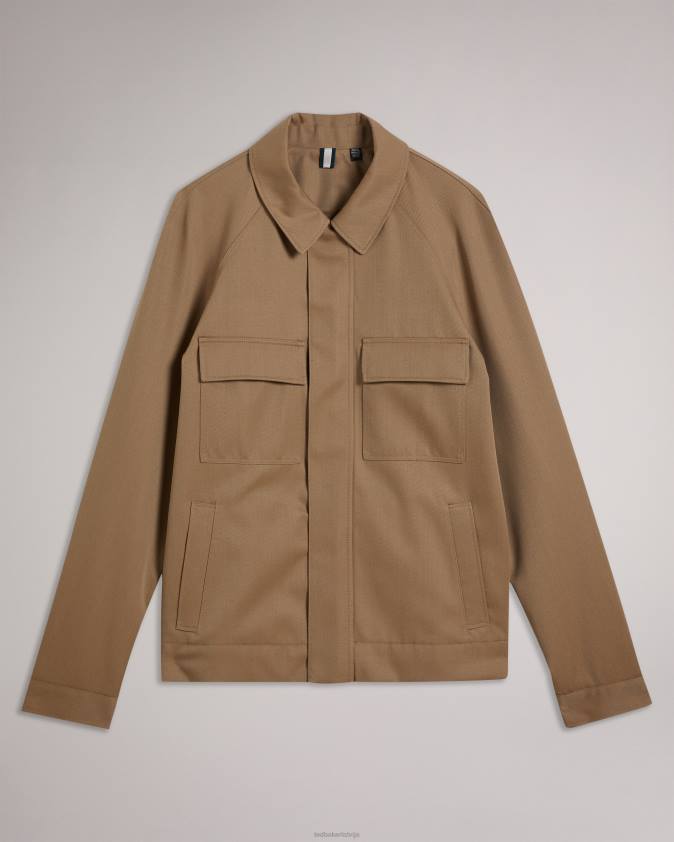 apģērbs Ted Baker finnj raglāna piedurknēm tīras vilnas jaka dabisks vīriešiem 26TV1260