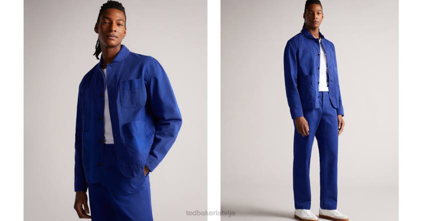 apģērbs Ted Baker ivel tekstūras bloka jaka spilgti zils vīriešiem 26TV1450