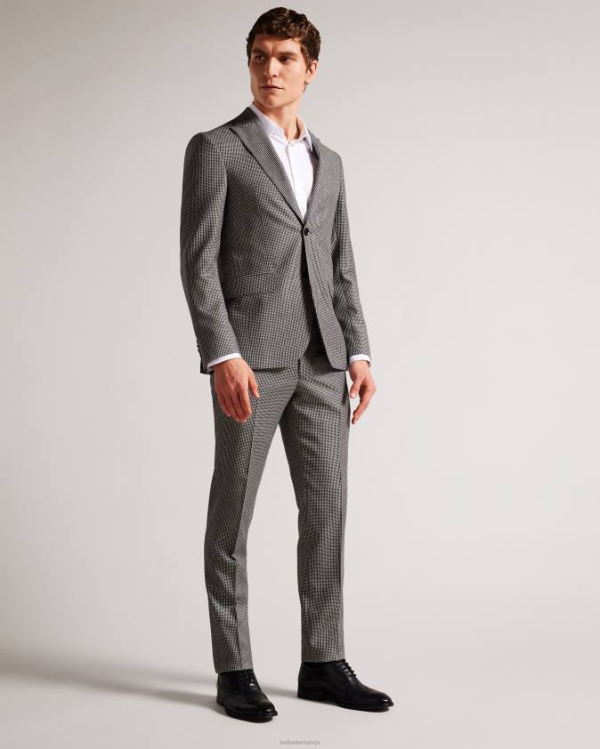 apģērbs Ted Baker jvcjj mono čekas uzvalka jaka melns vīriešiem 26TV1580