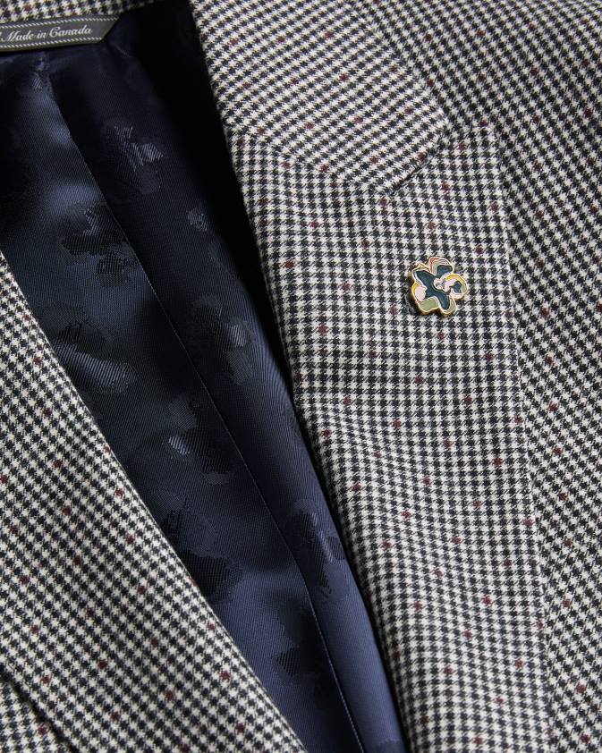 apģērbs Ted Baker jvcjj mono čekas uzvalka jaka melns vīriešiem 26TV1580