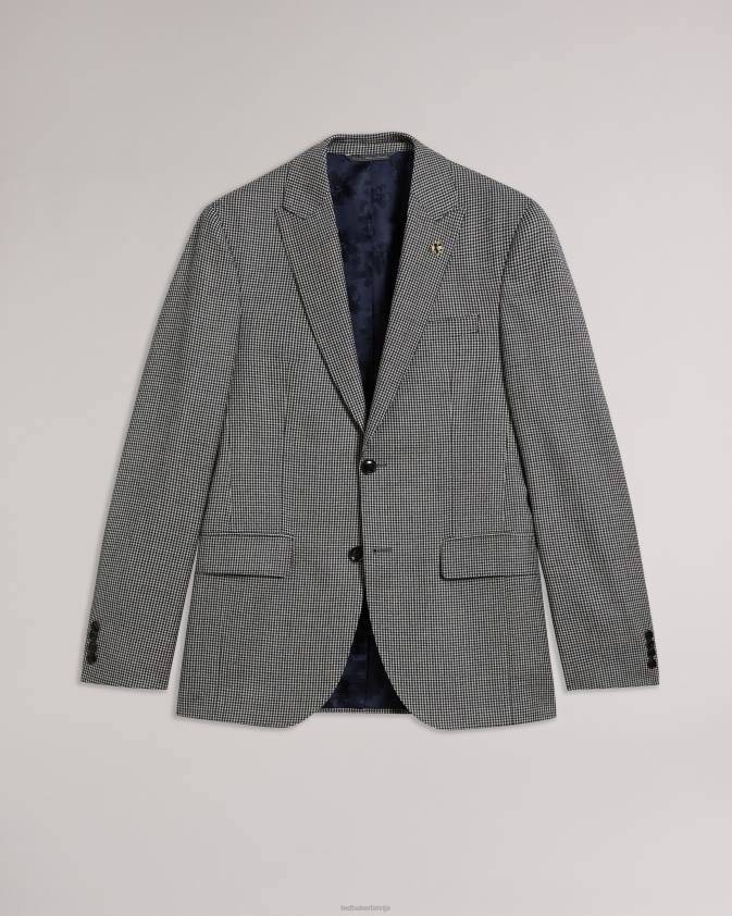 apģērbs Ted Baker jvcjj mono čekas uzvalka jaka melns vīriešiem 26TV1580