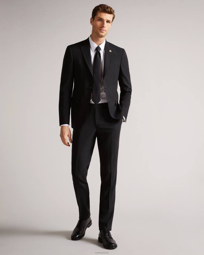 apģērbs Ted Baker jvjktbl slim fit uzvalka jaka melns vīriešiem 26TV1386