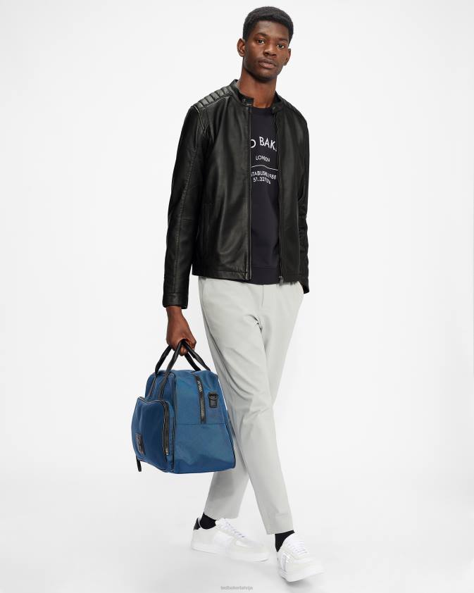 apģērbs Ted Baker paypa ādas jaka melns vīriešiem 26TV1530