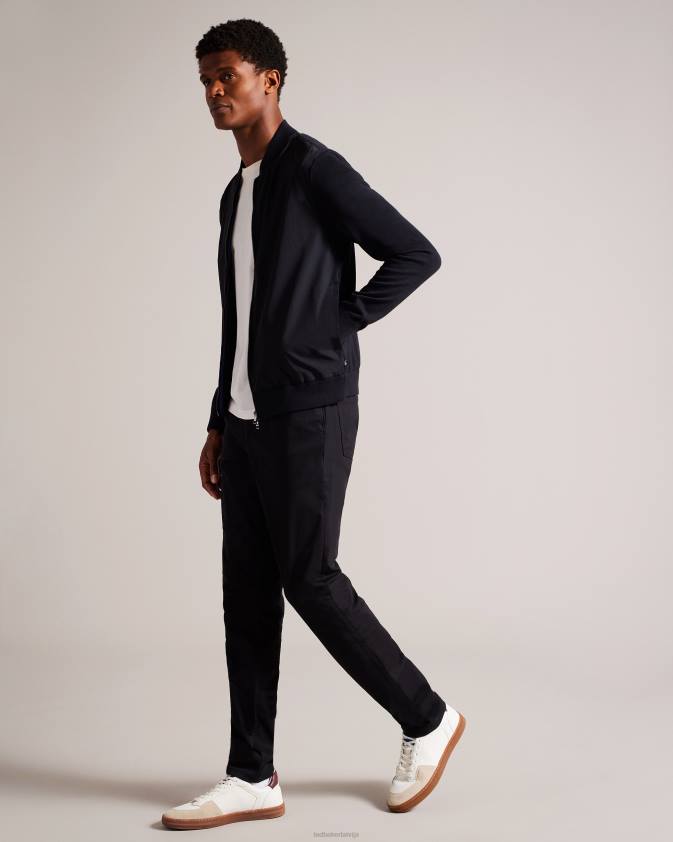 apģērbs Ted Baker polnat beisbola jaka ar dubultu rāvējslēdzēju melns vīriešiem 26TV1625