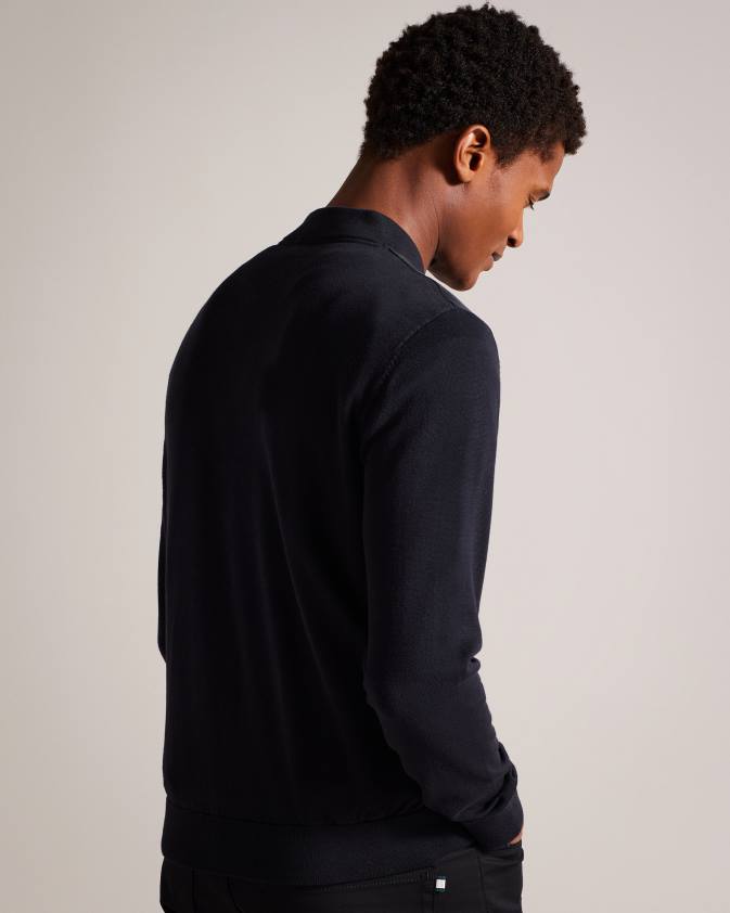 apģērbs Ted Baker polnat beisbola jaka ar dubultu rāvējslēdzēju melns vīriešiem 26TV1625