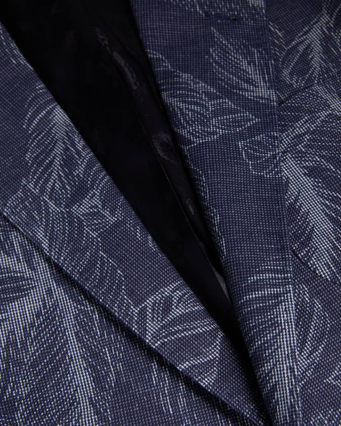 apģērbs Ted Baker postoj slim fit lapu kostīmu jaka flote vīriešiem 26TV1599