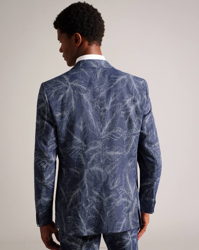 apģērbs Ted Baker postoj slim fit lapu kostīmu jaka flote vīriešiem 26TV1599
