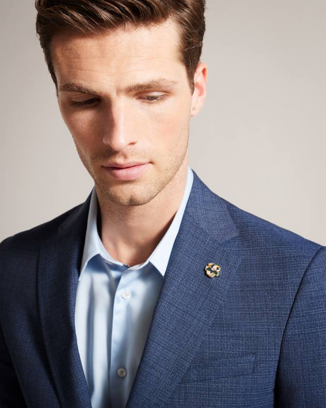 apģērbs Ted Baker raithj navy tvīda uzvalka jaka flote vīriešiem 26TV1579