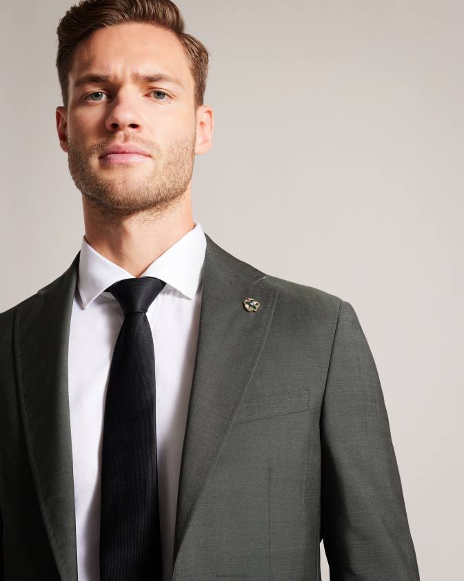 apģērbs Ted Baker richanj tīras vilnas haizivīdas uzvalka jaka haki vīriešiem 26TV1355