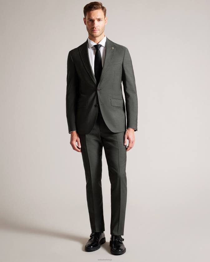 apģērbs Ted Baker richanj tīras vilnas haizivīdas uzvalka jaka haki vīriešiem 26TV1355