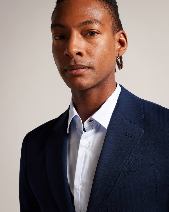 apģērbs Ted Baker shakerj kokvilnas un lina svītraina uzvalka jaka flote vīriešiem 26TV1230