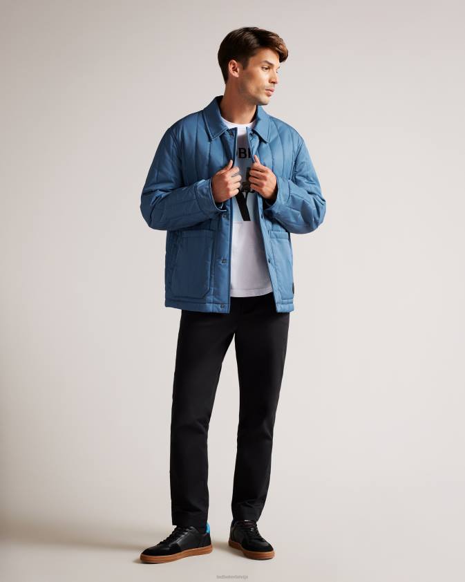 apģērbs Ted Baker skelton stepēts darba apģērba jaka vidēji zils vīriešiem 26TV1290