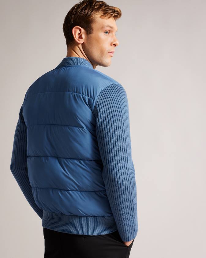 apģērbs Ted Baker sporas garām piedurknēm vatēta rāvējslēdzējs caur jaka vidēji zils vīriešiem 26TV1247