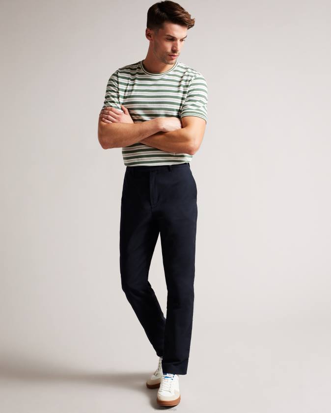apģērbs Ted Baker Lenard Irvine slim fit smart chinos flote vīriešiem 26TV1383