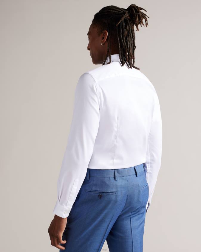 apģērbs Ted Baker Holmess krekls ar garām piedurknēm slim fit balts vīriešiem 26TV1354