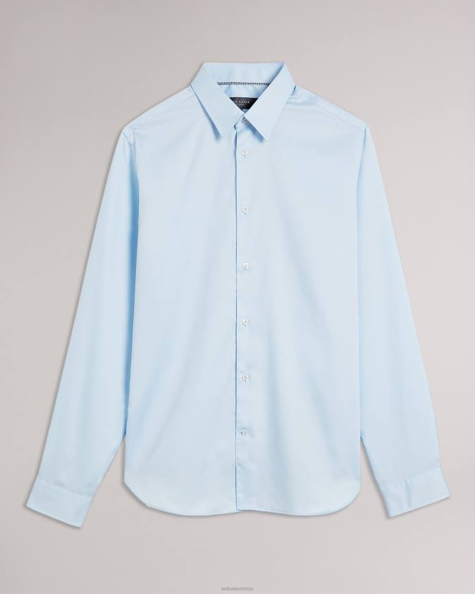 apģērbs Ted Baker Islass krekls ar garām piedurknēm gaiši zils vīriešiem 26TV1456