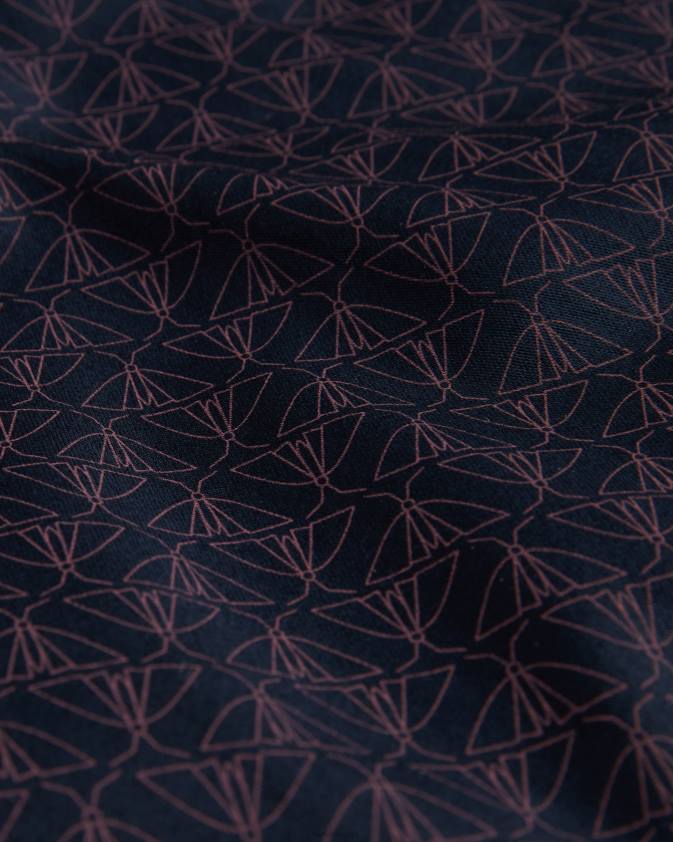 apģērbs Ted Baker Matlock krekls ar garām piedurknēm ģeometrisku kožu apdruku flote vīriešiem 26TV1256