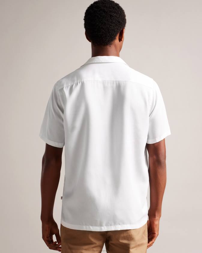 apģērbs Ted Baker bedmon krekls ar botānisku apdruku ar īsām piedurknēm balts vīriešiem 26TV1370