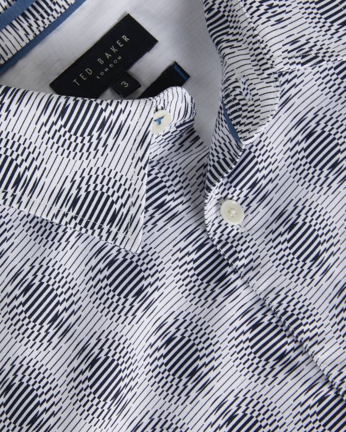 apģērbs Ted Baker bumbieru krāsas krekls ar garām piedurknēm balts vīriešiem 26TV1537