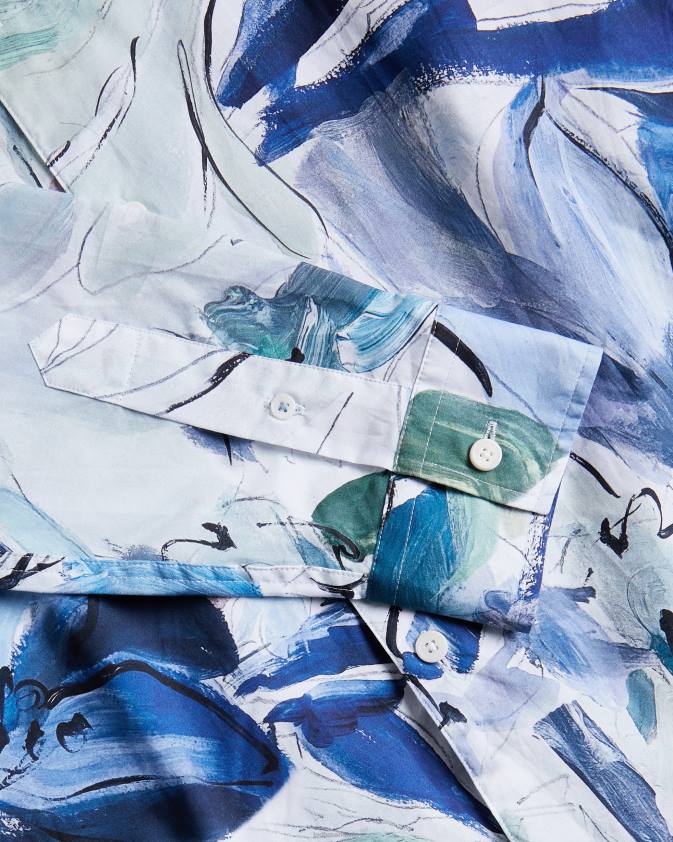 apģērbs Ted Baker clunie krāsots krekls ar ziedu apdruku daudzkrāsains vīriešiem 26TV1496