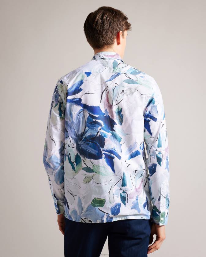 apģērbs Ted Baker clunie krāsots krekls ar ziedu apdruku daudzkrāsains vīriešiem 26TV1496