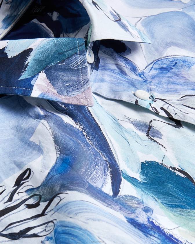 apģērbs Ted Baker clunie krāsots krekls ar ziedu apdruku daudzkrāsains vīriešiem 26TV1496