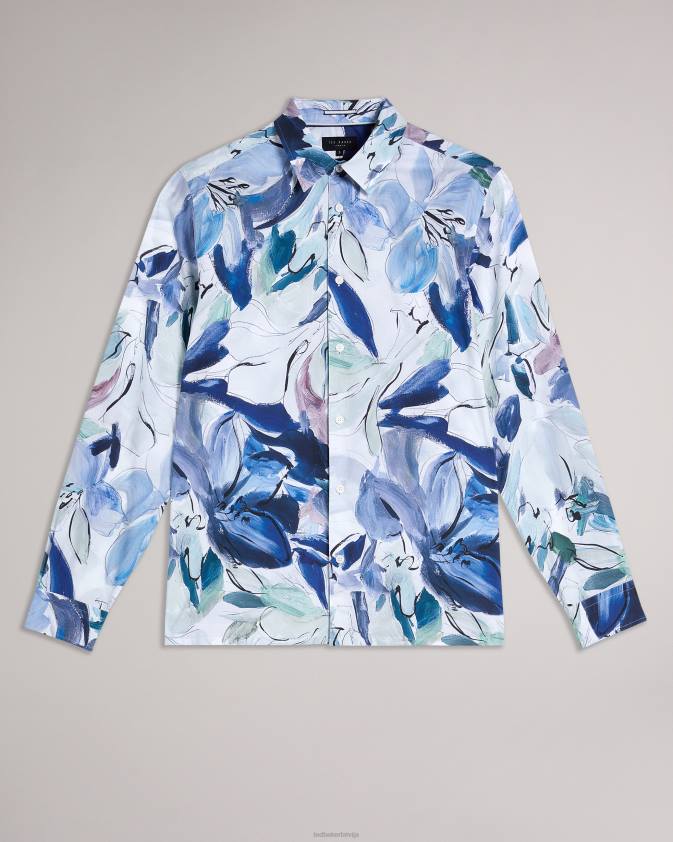 apģērbs Ted Baker clunie krāsots krekls ar ziedu apdruku daudzkrāsains vīriešiem 26TV1496