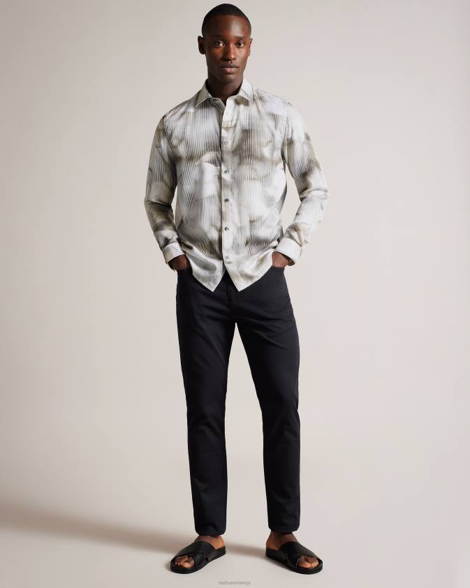 apģērbs Ted Baker galmoy garām piedurknēm glitched ziedu krekls daudzkrāsains vīriešiem 26TV1303