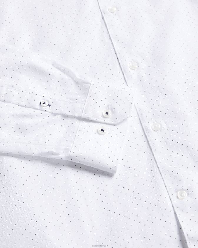 apģērbs Ted Baker hysopss slim fit mini punktveida krekls balts vīriešiem 26TV1511